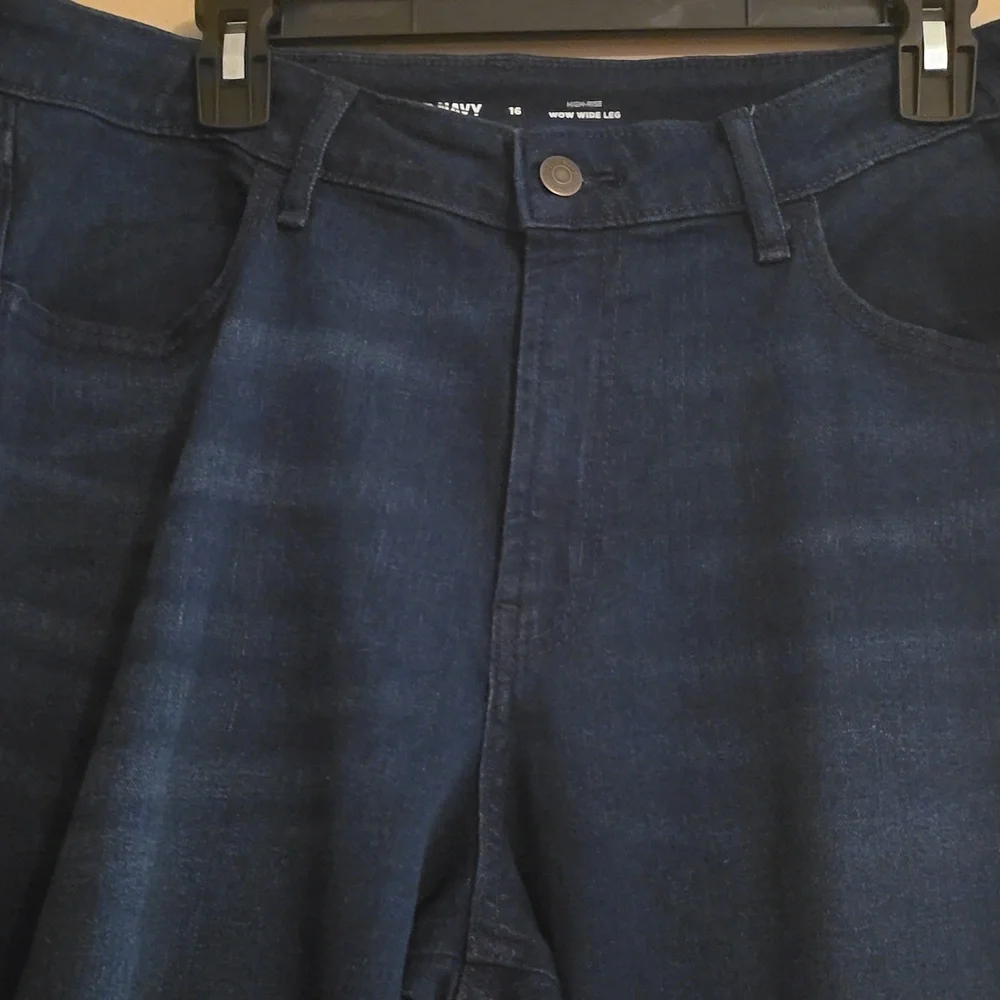 New Old Navy Women's‎ Size 16 High Rise Wide Leg Dark Wash WOW Jeans